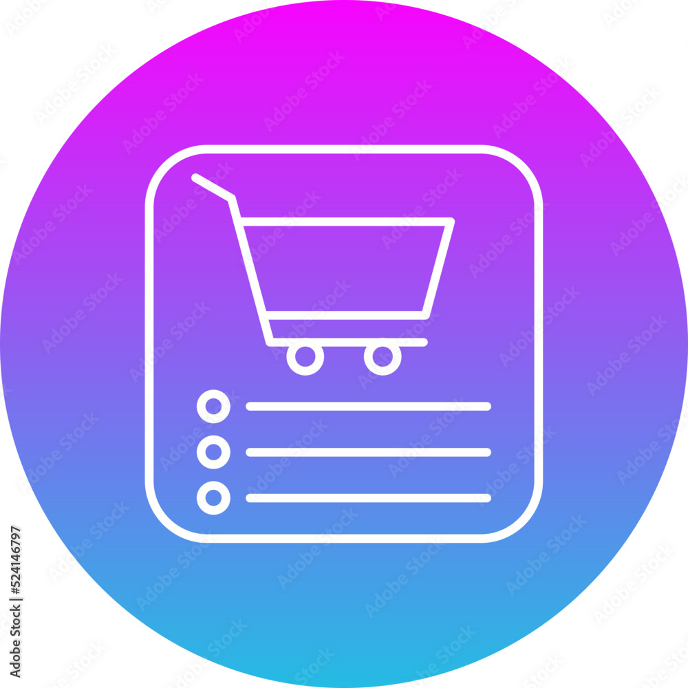 Shopping App Gradient Circle Line Inverted Icon Shopping App Gradient Circle Line Inverted Icon