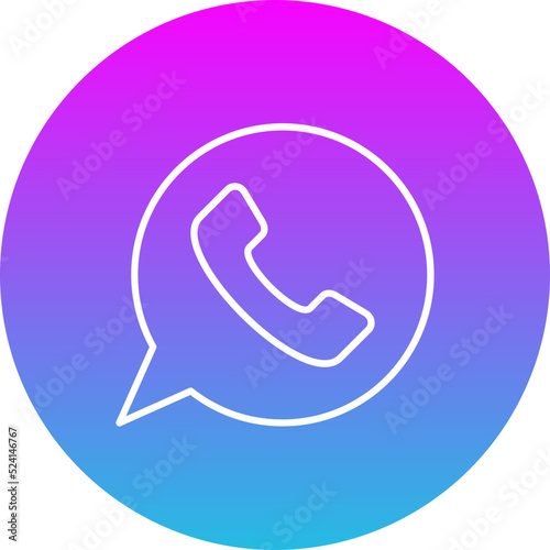 Whatsapp Gradient Circle Line Inverted Icon