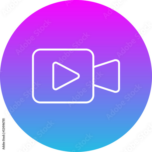 Video Calling App Gradient Circle Line Inverted Icon