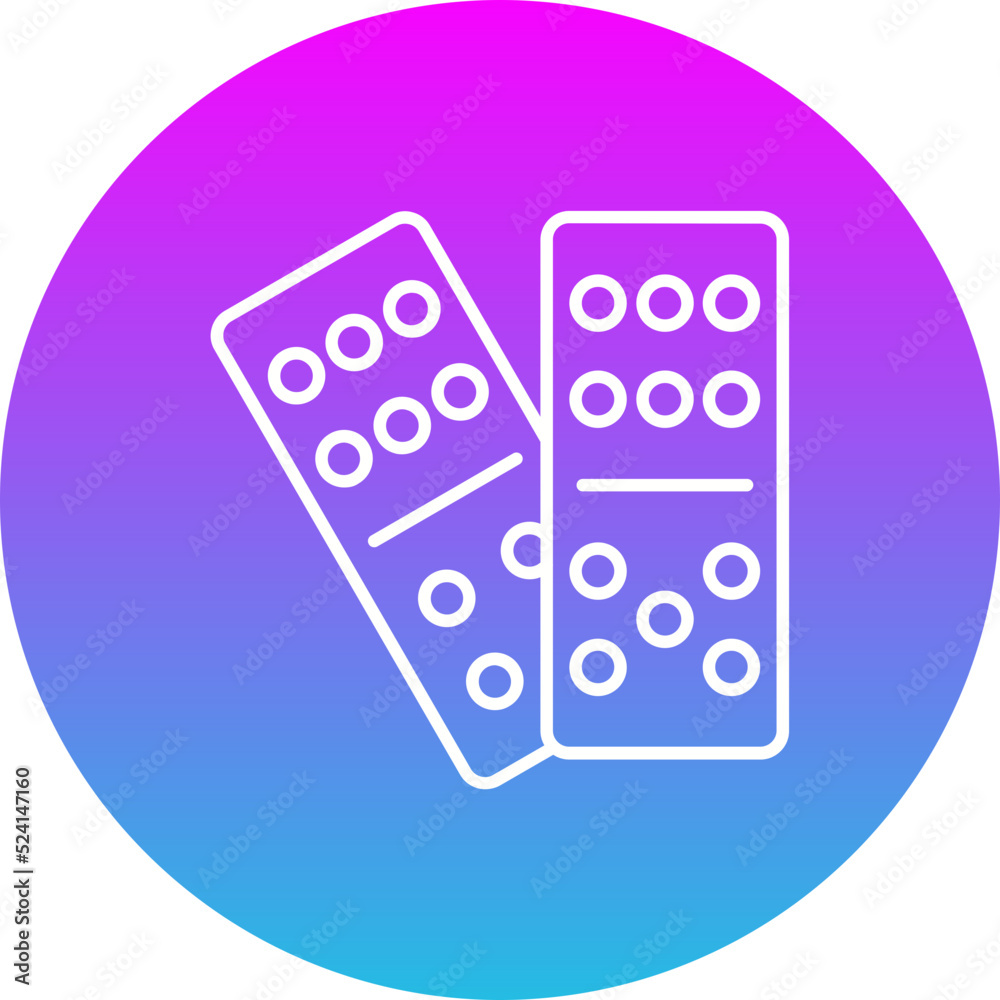 Domino Gradient Circle Line Inverted Icon