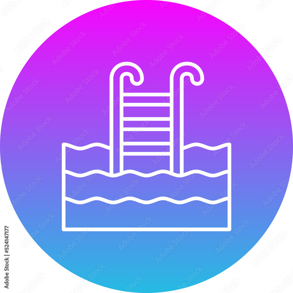 Swimming Pool Gradient Circle Line Inverted Icon Swimming Pool Gradient Circle Line Inverted Icon