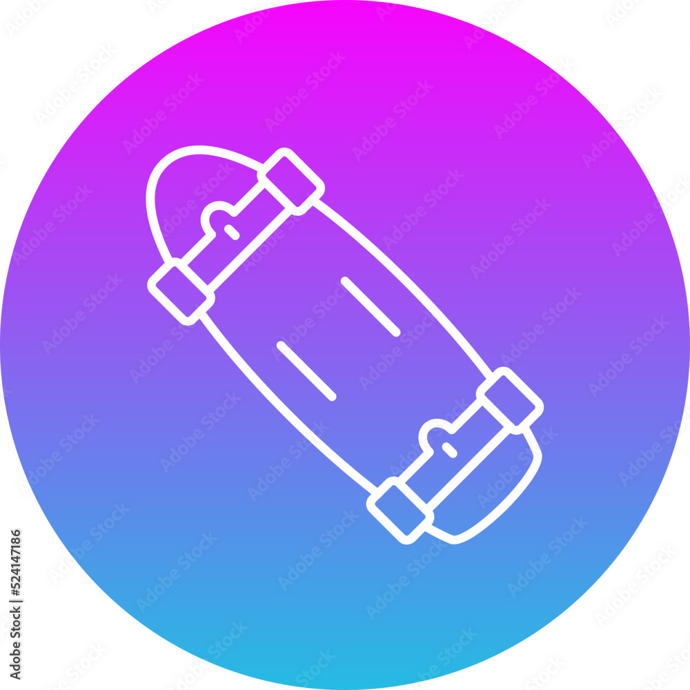 Skateboard Gradient Circle Line Inverted Icon Skateboard Gradient Circle Line Inverted Icon
