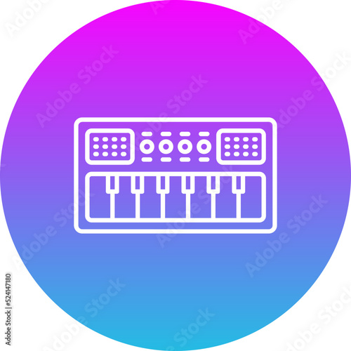 Piano Gradient Circle Line Inverted Icon