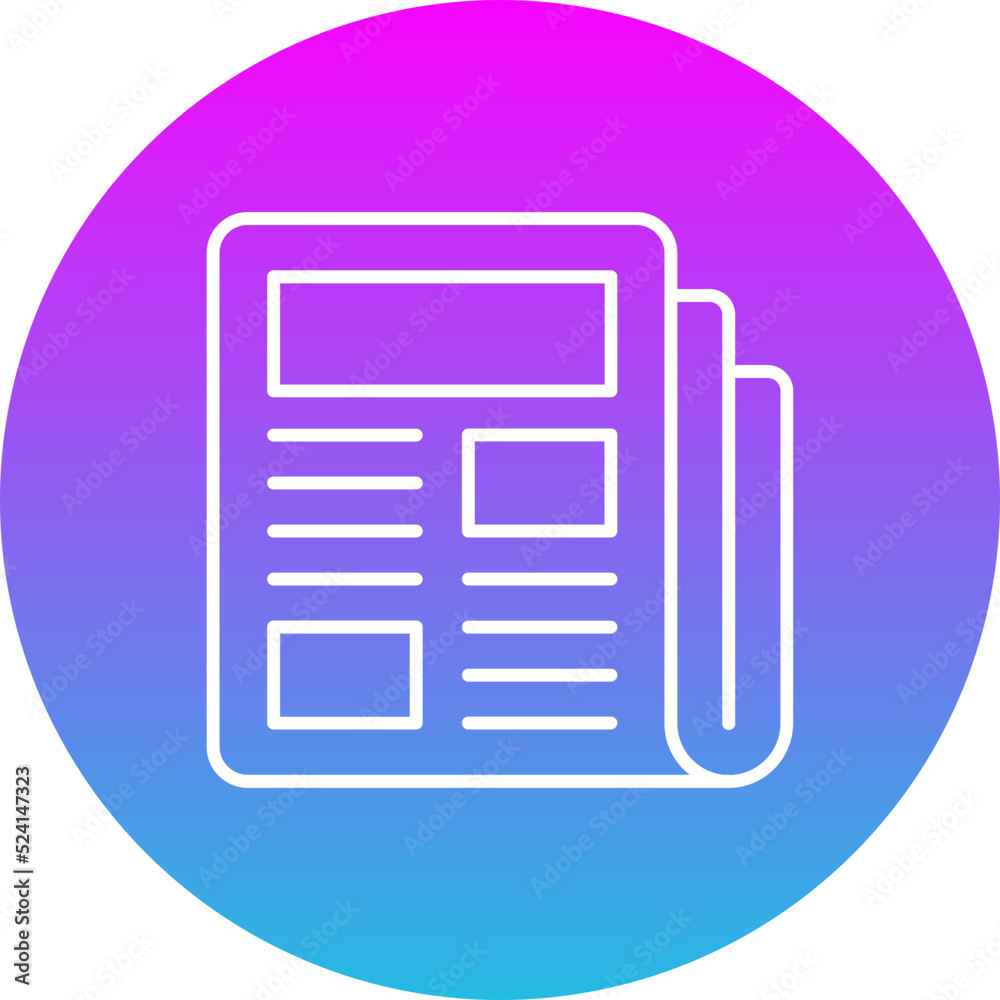Newspaper Gradient Circle Line Inverted Icon Newspaper Gradient Circle Line Inverted Icon