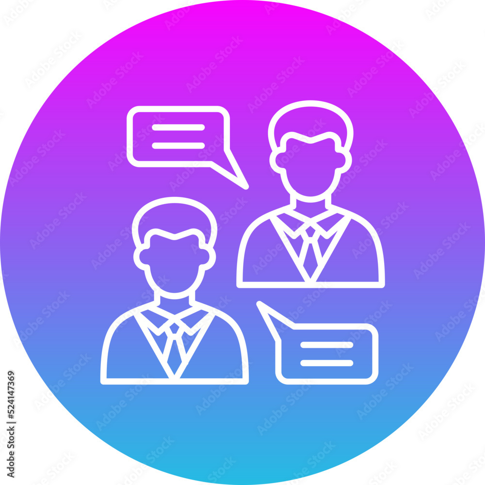 Chatting Gradient Circle Line Inverted Icon Chatting Gradient Circle Line Inverted Icon