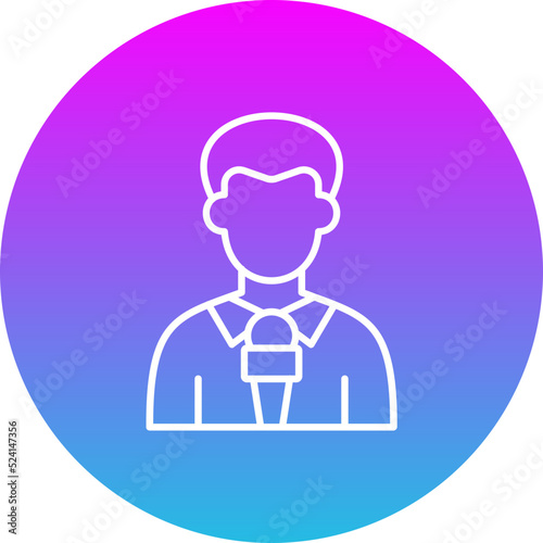 Journalist Gradient Circle Line Inverted Icon