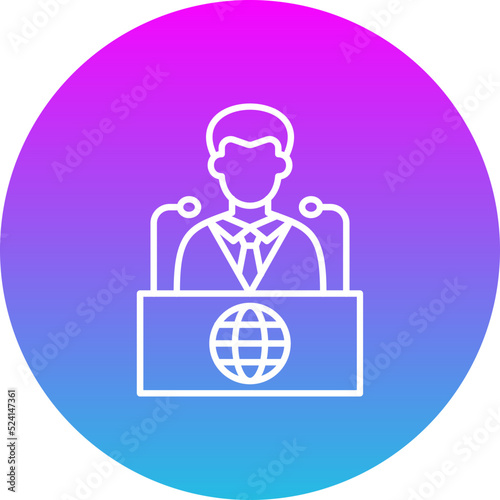 Conference Gradient Circle Line Inverted Icon