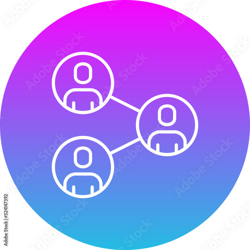 Network Gradient Circle Line Inverted Icon