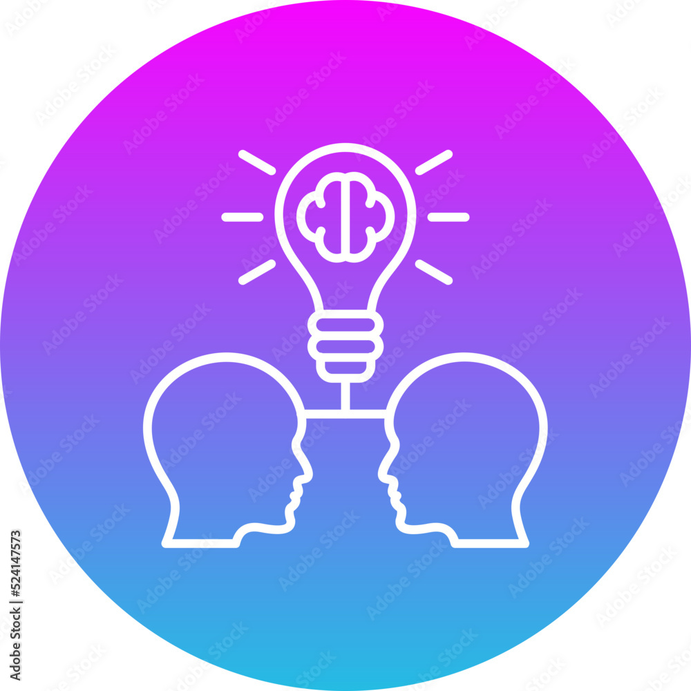 Brainstorm Gradient Circle Line Inverted Icon Brainstorm Gradient Circle Line Inverted Icon