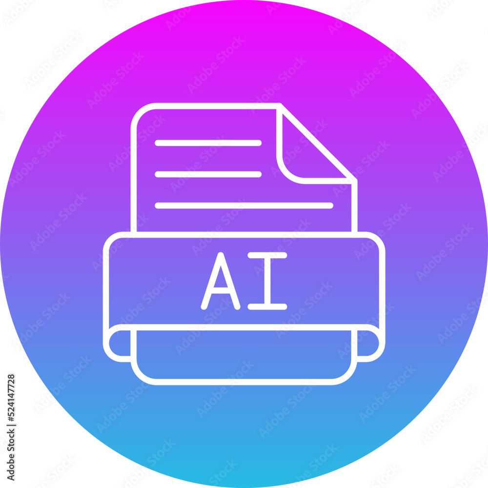 Ai Gradient Circle Line Inverted Icon Ai Gradient Circle Line Inverted Icon