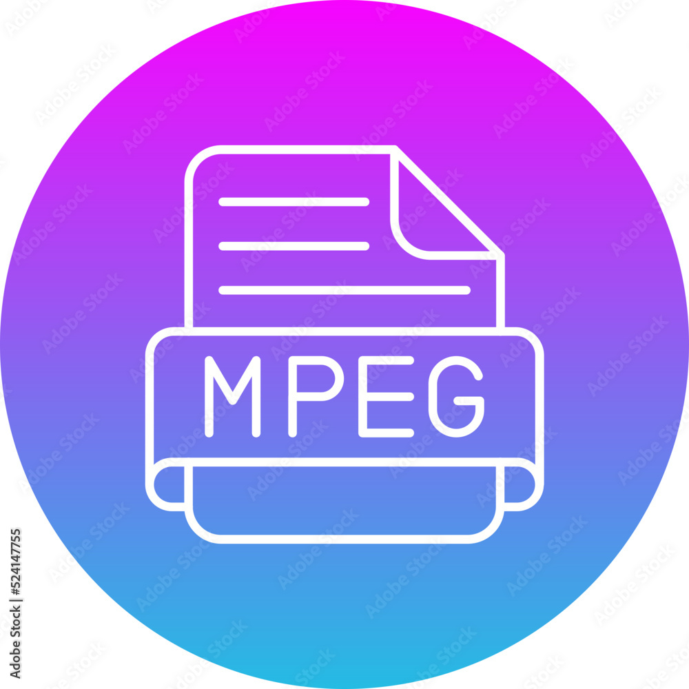 Mpeg Gradient Circle Line Inverted Icon Mpeg Gradient Circle Line Inverted Icon