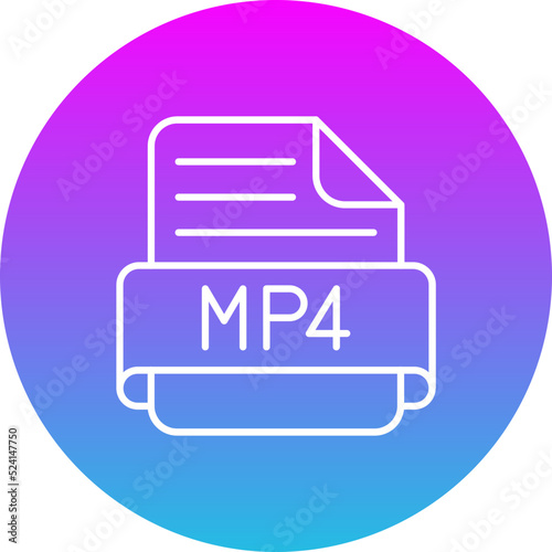 Mp4 Gradient Circle Line Inverted Icon