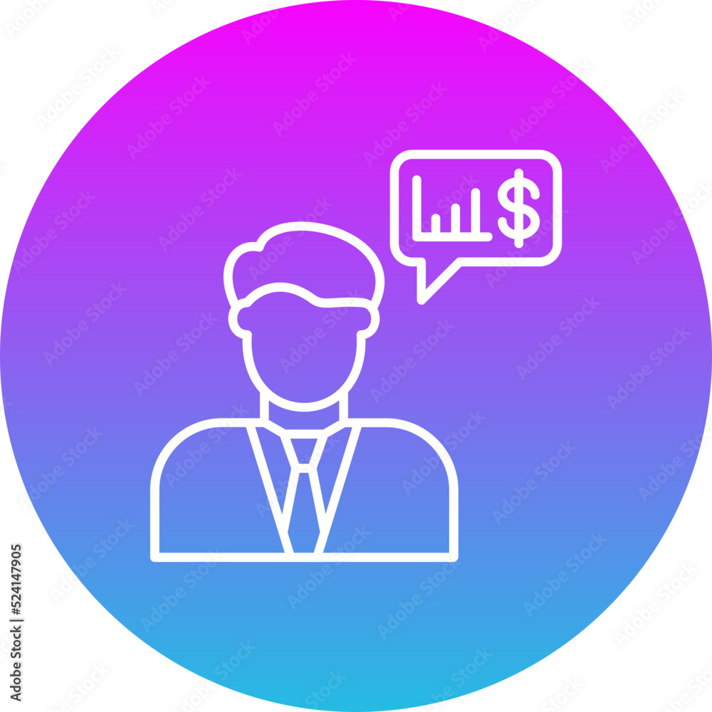 Financial Advisor Gradient Circle Line Inverted Icon Financial Advisor Gradient Circle Line Inverted Icon