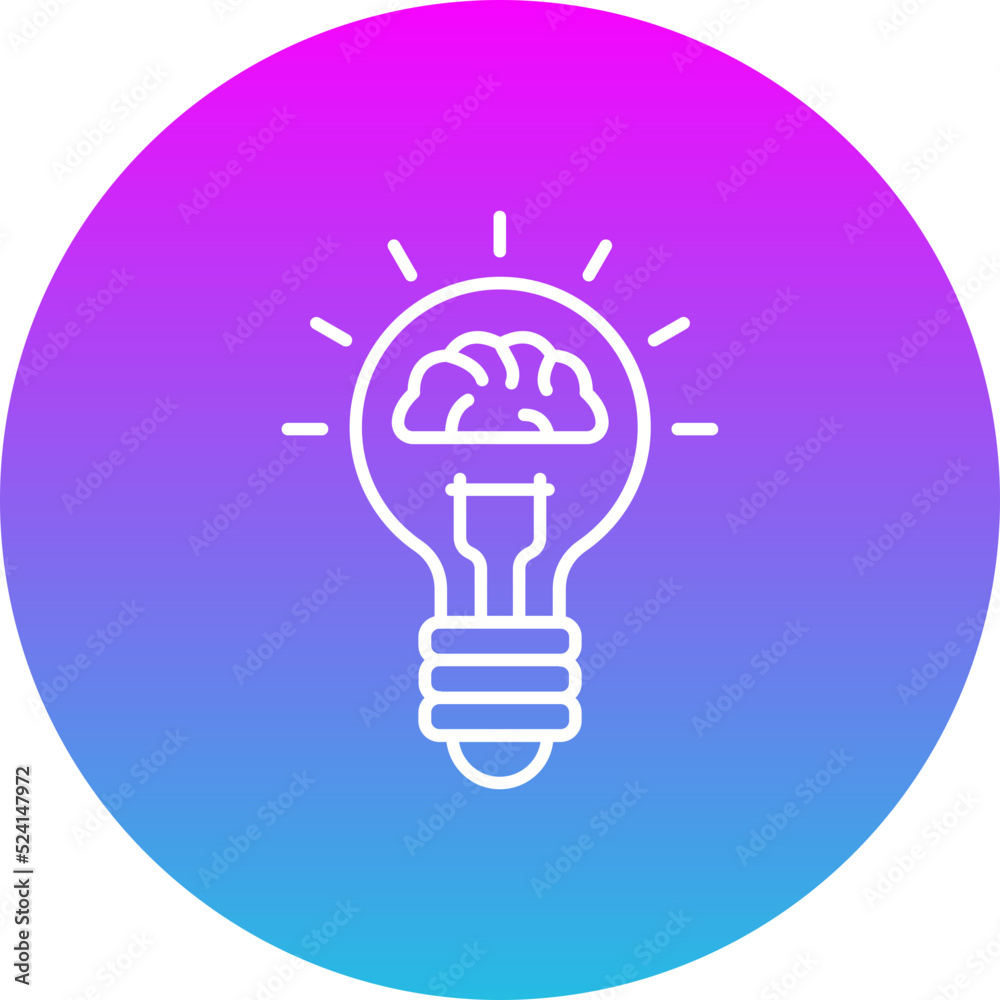 Idea Gradient Circle Line Inverted Icon Idea Gradient Circle Line Inverted Icon