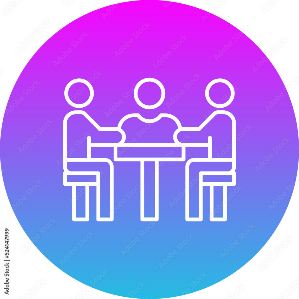 Meeting Gradient Circle Line Inverted Icon Meeting Gradient Circle Line Inverted Icon