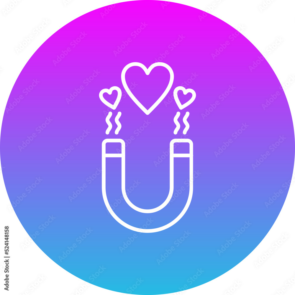 Magnet Gradient Circle Line Inverted Icon Magnet Gradient Circle Line Inverted Icon