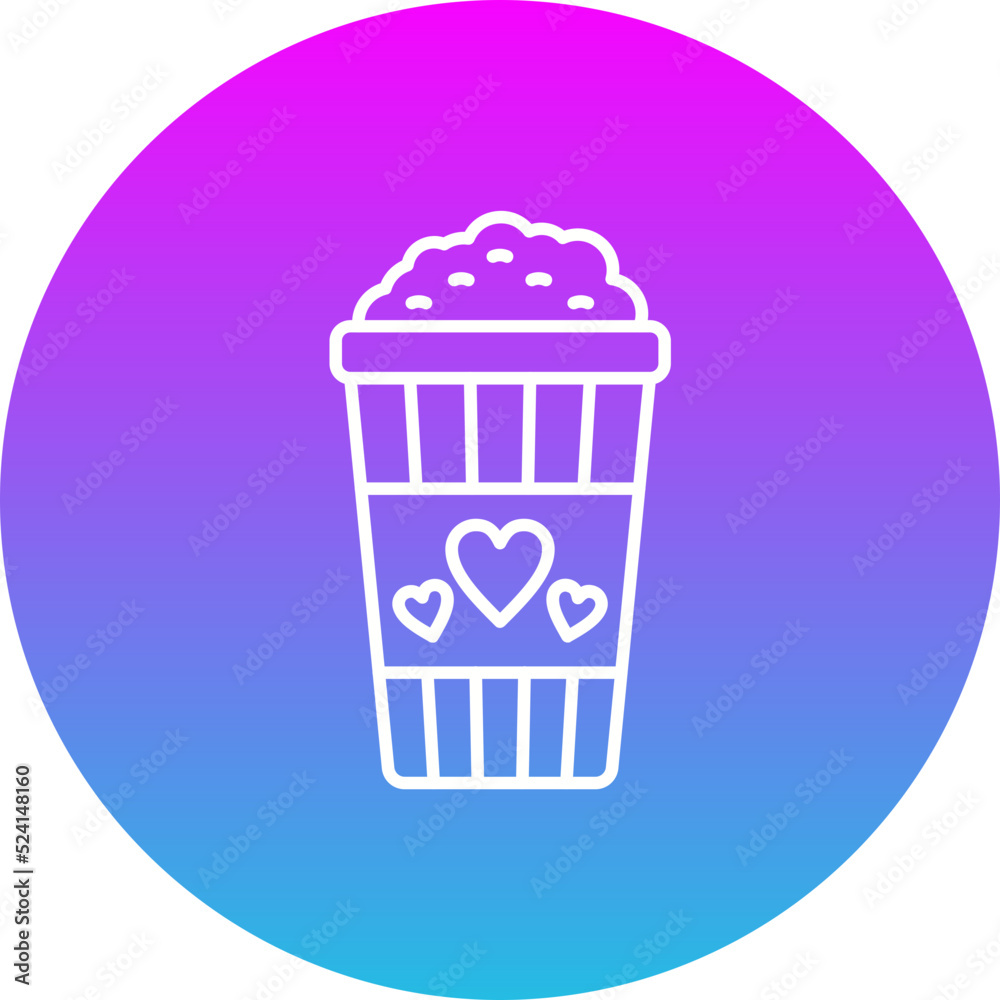 Popcorn Gradient Circle Line Inverted Icon Popcorn Gradient Circle Line Inverted Icon