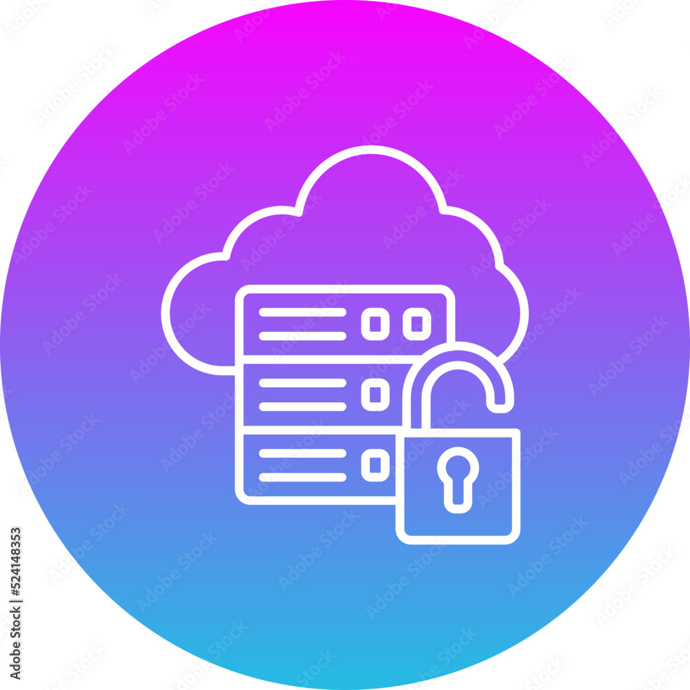 Unsecure Server Gradient Circle Line Inverted Icon Unsecure Server Gradient Circle Line Inverted Icon