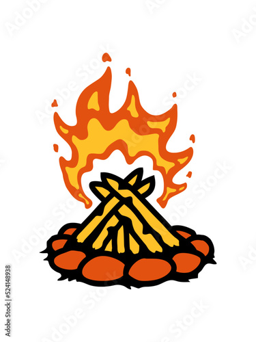 Feuer primitives Lagerfeuer Camping 