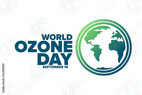 World Ozone Day. September 16. International Day for the Preservation of the Ozone Layer. Holiday concept. Template for background, banner, card, poster with text inscription. Vector illustration.
