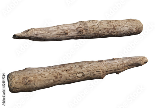 Logs and stump on a transparent background
