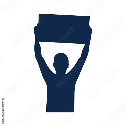 Silhouette of a person doing a protest gesture Vector