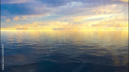 cinemagraph of the seascape with a beautiful sunset photo