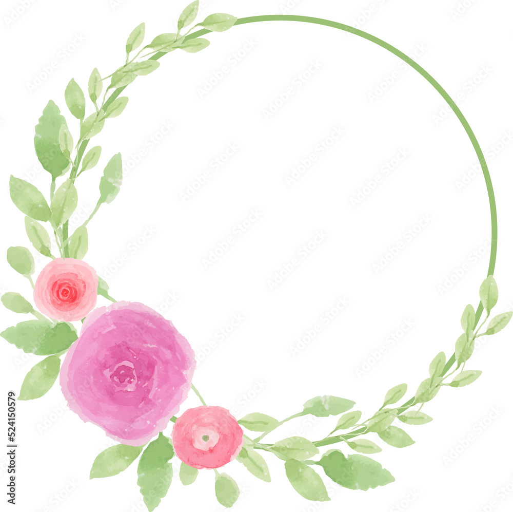 Rose Wreath Watercolor