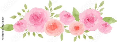 Pink Rose Arrangement Watercolor