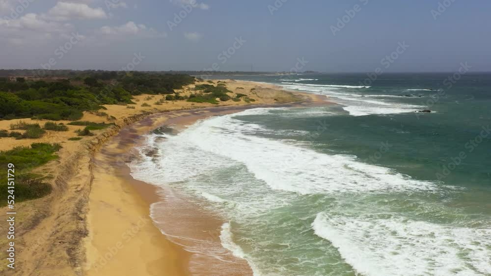 Seascape with tropical sandy beach and blue ocean.Peanut Farm Beach. Sri Lanka. Seascape with tropical sandy beach and blue ocean.Peanut Farm Beach. Sri Lanka.