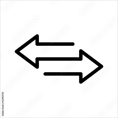 Transfer arrow line icon. linear style sign for mobile concept and web design. Right arrow left simple line vector icon. Symbol, logo illustration.