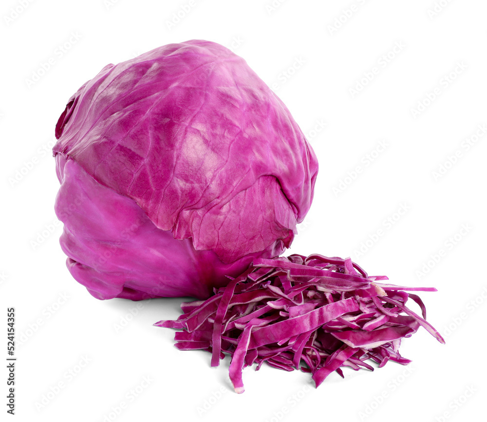Tasty fresh red cabbage on white background Tasty fresh red cabbage on white background
