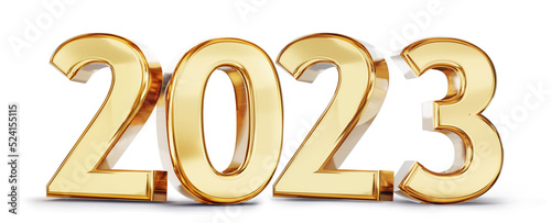 2023 golden symbol bold letters 3d-illustration photo