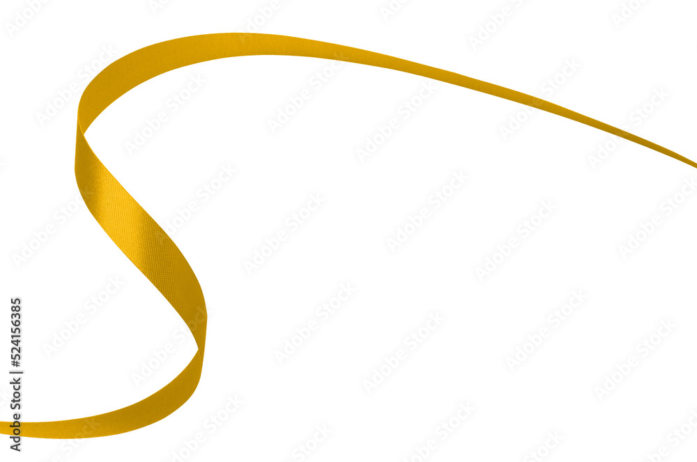 PNG. golden ribbon line art.