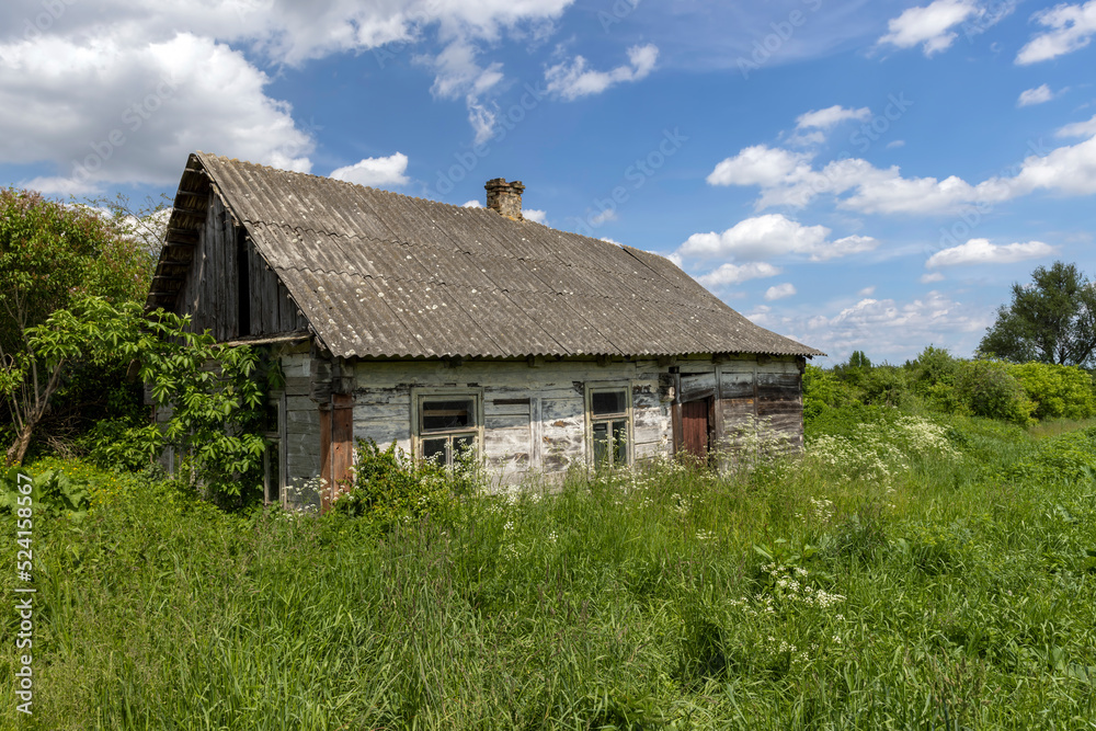 An old abandoned wooden house