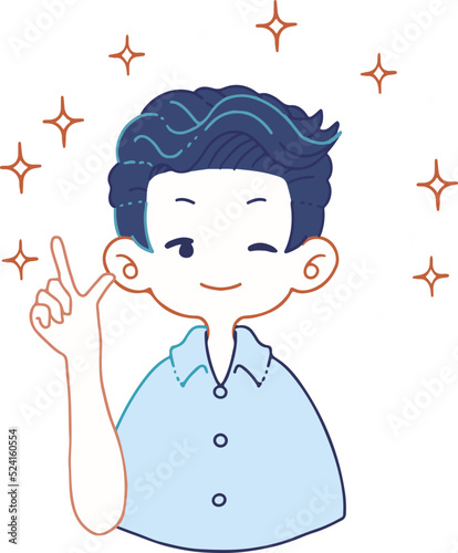 自信満々にアイデアを提案する人物もイラスト