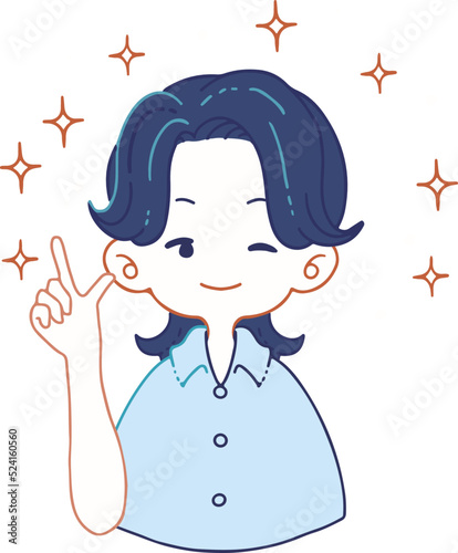 自信満々にアイデアを提案する人物もイラスト