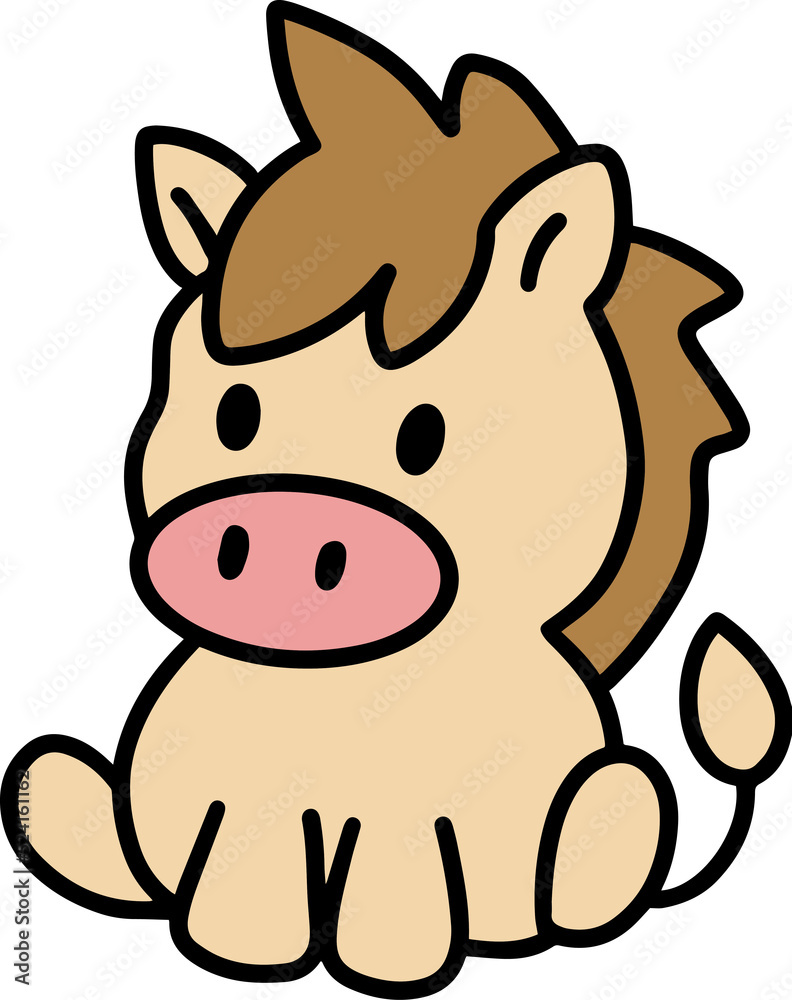 Fototapeta premium Cute animal character for kids and baby illustration