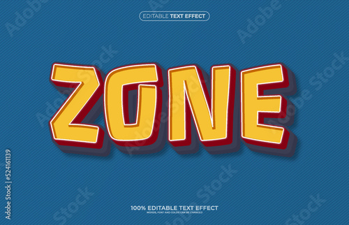 Zone Text Effect, Editable 3D Text Style