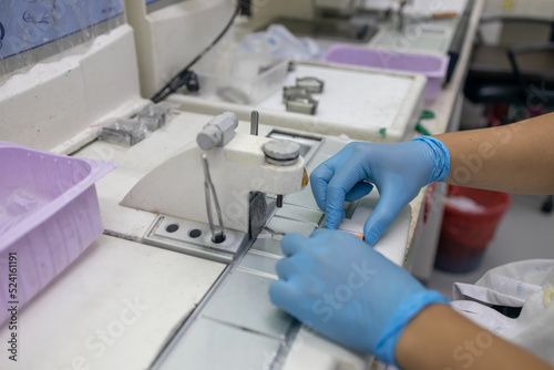 biopsy laboratory Prepare biopsy blocks for microtome