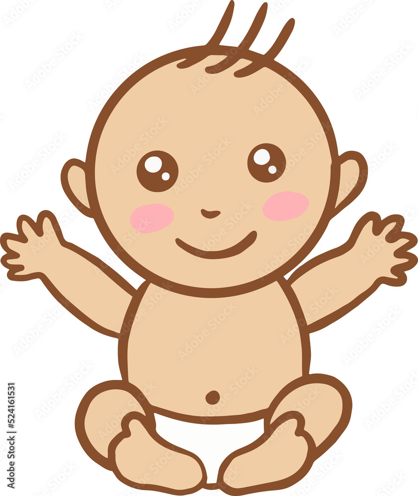 Obraz premium Cute Baby Babies Boy Cartoon Flat collection illustration