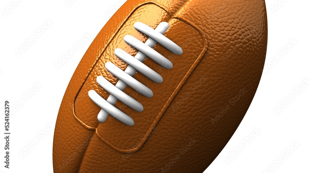 Rugby ball on white background.
3D illustration.
Rugby ball on white background.
3D illustration.
