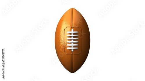 Rugby ball on white background. 3D illustration. 
