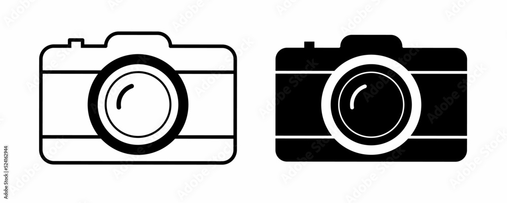 camera icon set isolated on white background camera icon set isolated on white background