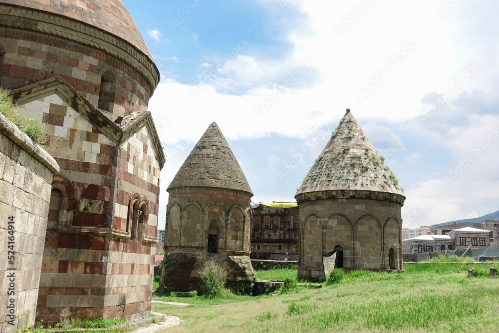 Twin Minaret Madrasah in Erzurum , Turkey - it was built in 1271 by Khudavand Khatun, the daughter of Seljuq Sultan Kayqubad I.	