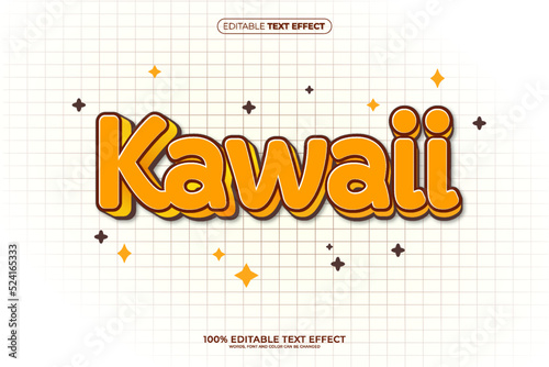 kawaii Text Effect, Editable 3D Text Style