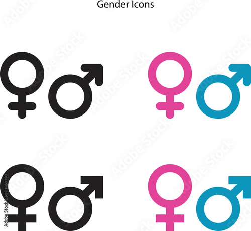 Female gender, male gender. Can be used as an icon or logo design. gender sign or symbol. Simple symbol of woman, female and symbol of man, male.