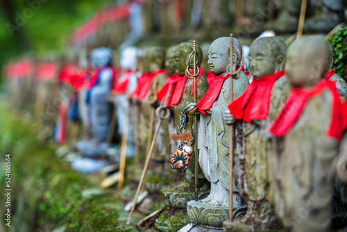 Hundreds of Jizo statues.