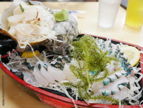 イラブチャーと夜光貝の刺身