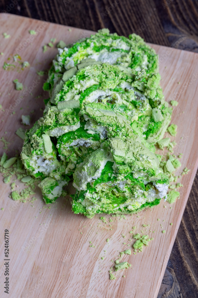 green cake with kiwi and gooseberry flavor green cake with kiwi and gooseberry flavor